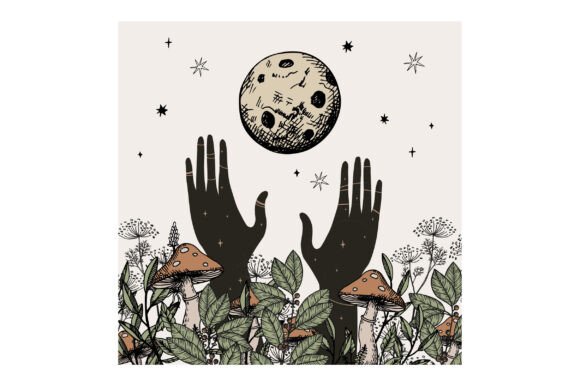 Download Illustration with Full Moon Ritual - Premium Resources