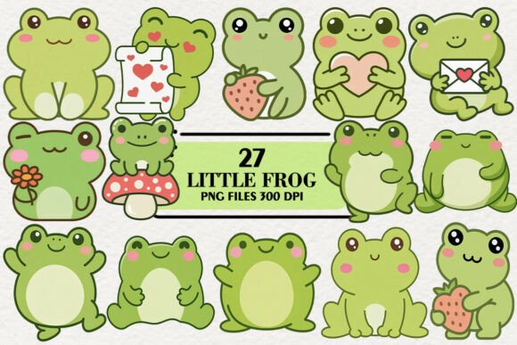 Download Kawaii Little Frog Stickers Clipart - Frog Collection