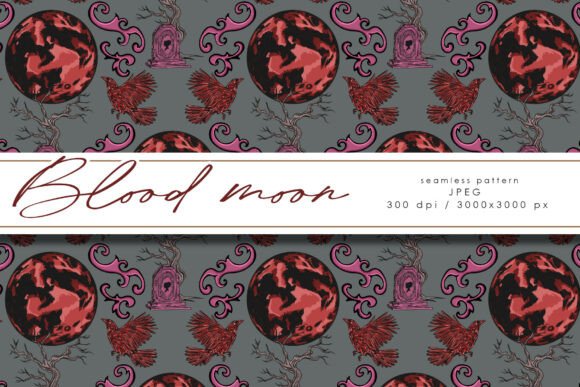 Download Blood Moon Digital Paper - Moon digital paper Collection
