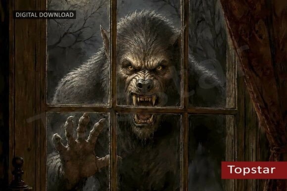 Download Scary Werewolf Full Moon Halloween Art - Full moon Collection