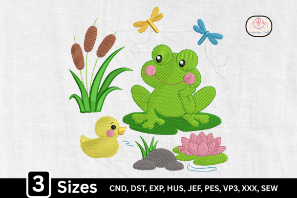 Download Kawaii Dragonfly Frog Pond - Premium Resources