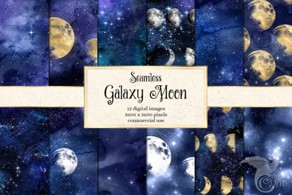 Download Galaxy Moon Digital Paper - Moon digital paper Collection